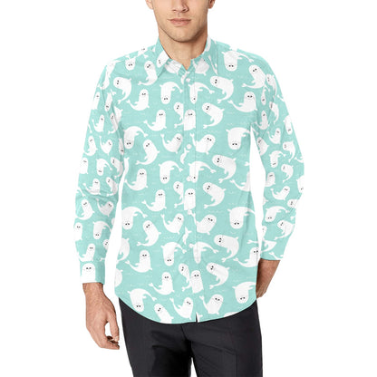 Sea Lion Print Design LKS401 Men's Long Sleeve Dress Shirt