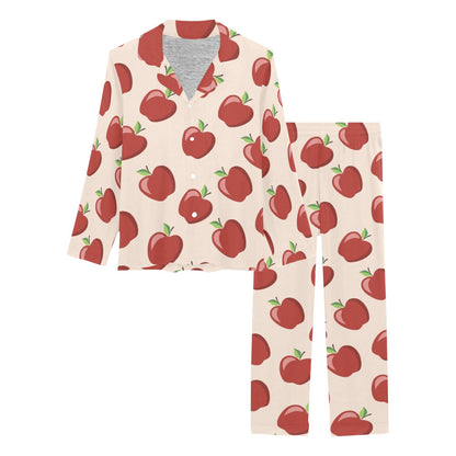 Apple Pattern Print Design AP01 Women's Long Pajama Set