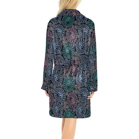 Eye of Horus Ethnic Pattern Women's Fleece Robe