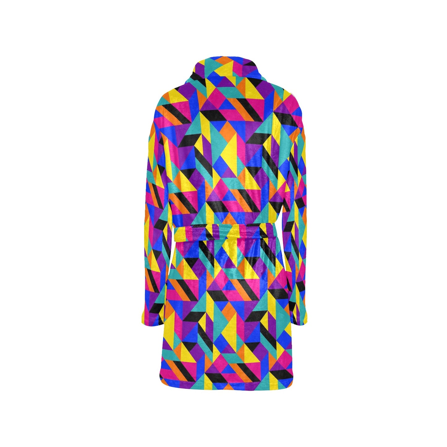 90s Colorful Pattern Print Design 1 Women's Fleece Robe
