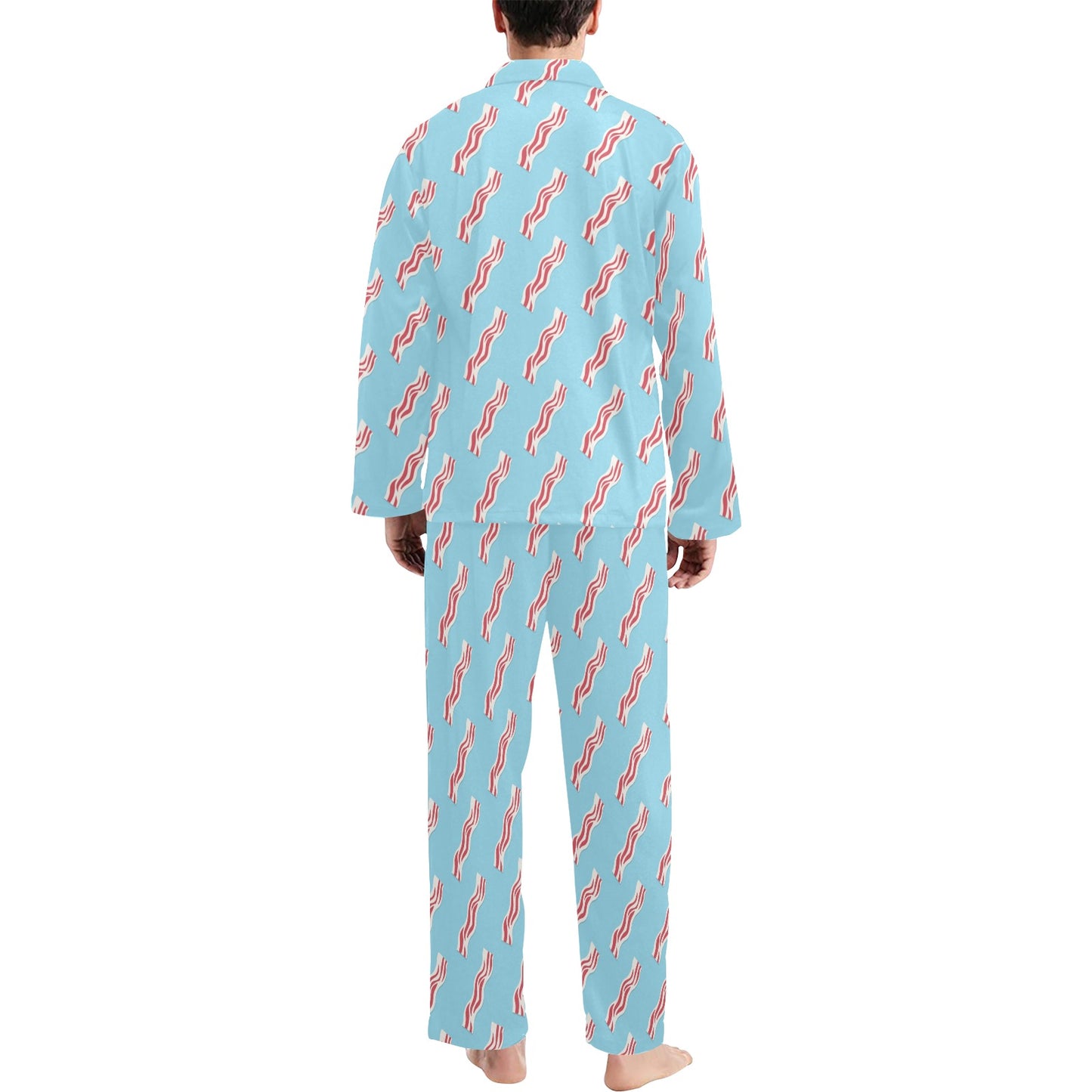 Bacon Pattern Print Design 03 Men's Long Pajama Set