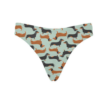 Dachshund Cute Print Pattern Women's Thongs
