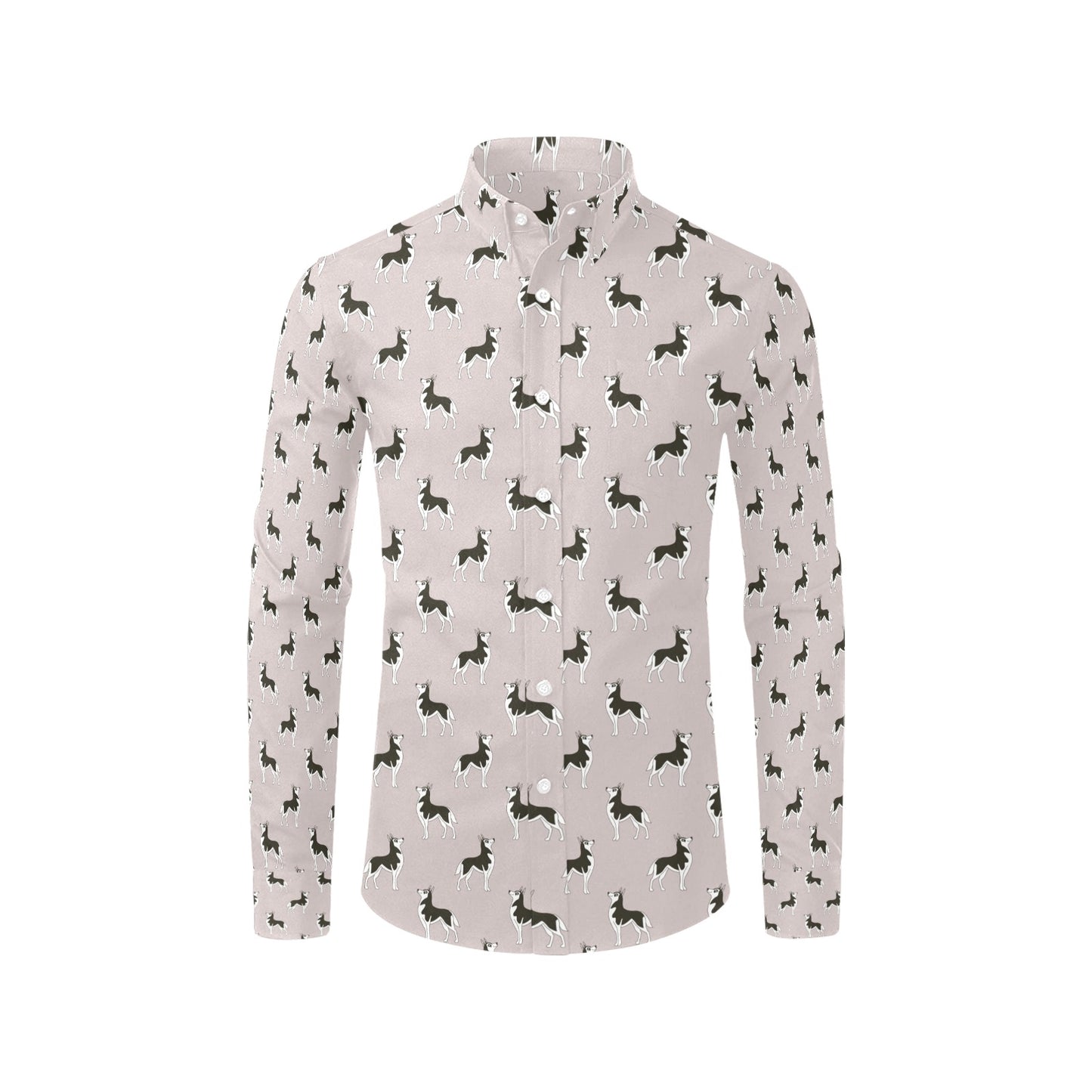 Siberian Huskies Print Design LKS301 Men's Long Sleeve Dress Shirt