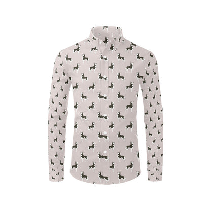 Siberian Huskies Print Design LKS301 Men's Long Sleeve Dress Shirt