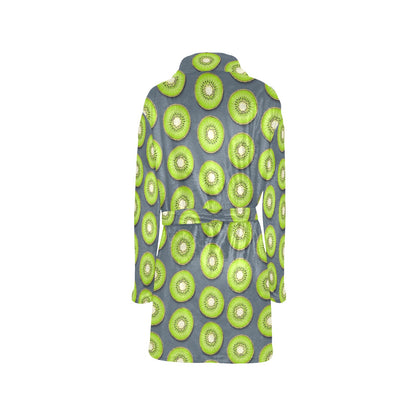 Kiwi Pattern Print Design KW06 Women's Fleece Robe