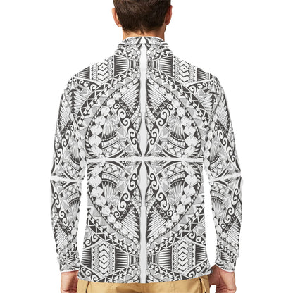 Samoan Style Print Design LKS301 Long Sleeve Polo Shirt For Men's