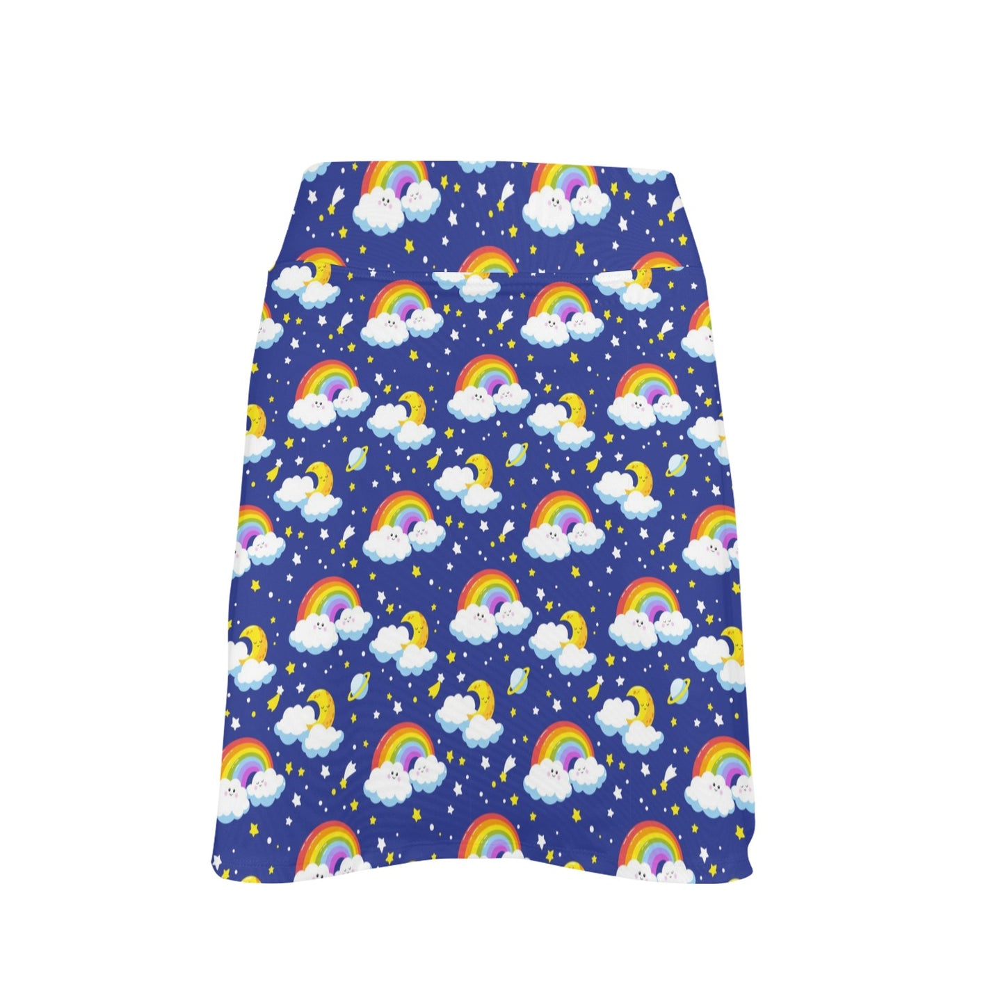 Rainbow Space Design Print 17" Golf & Pickleball Skort with Pockets