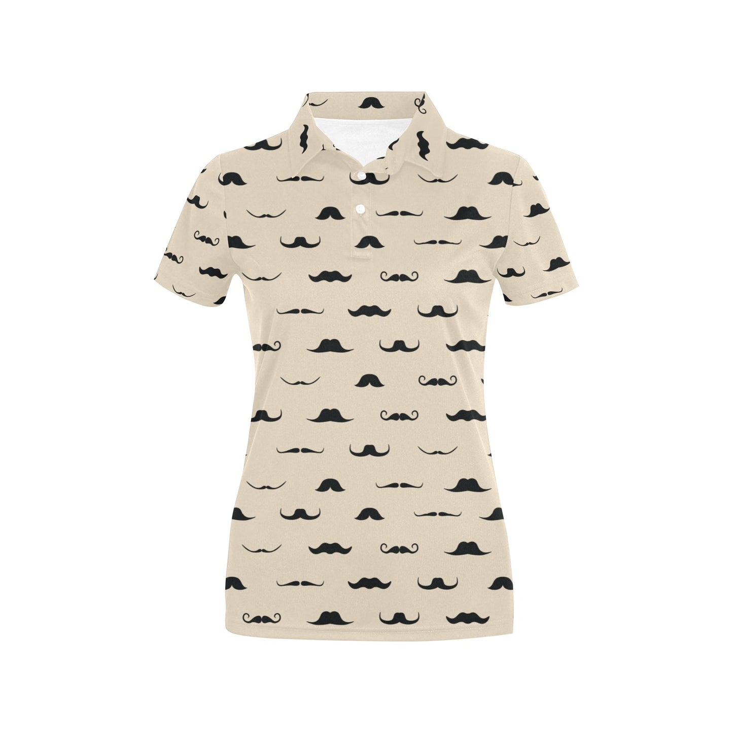 Mustache Pattern Print Design A03 Women's Polo Shirt