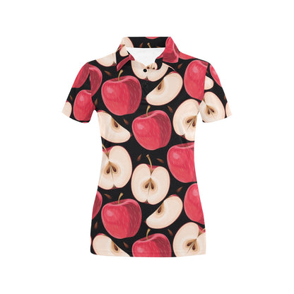 Apple Pattern Print Design AP02 Women's Polo Shirt