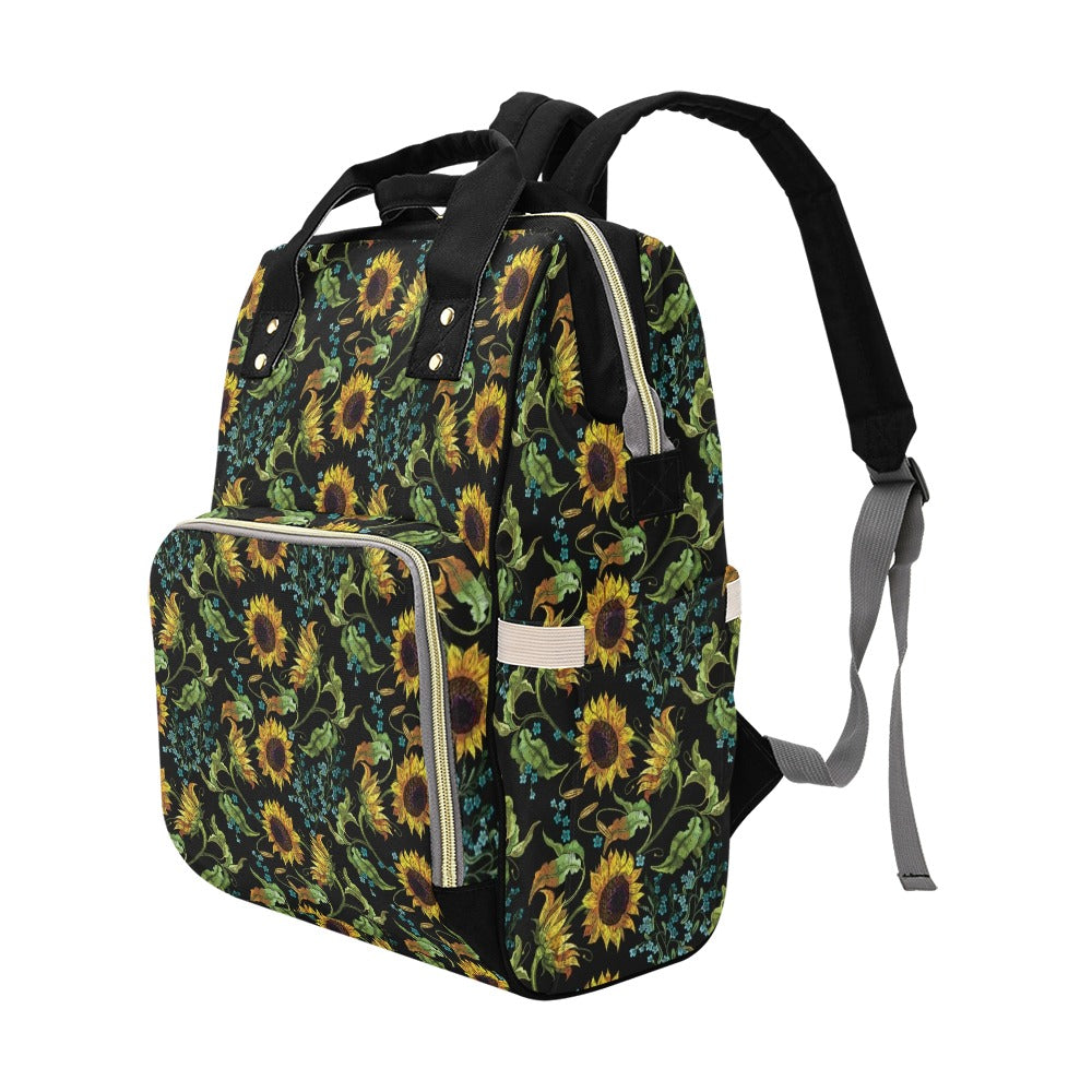 Sunflower Print Design LKS308 Diaper Bag Backpack