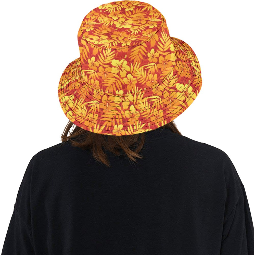Hibiscus Summer Print Design LKS302 Unisex Bucket Hat