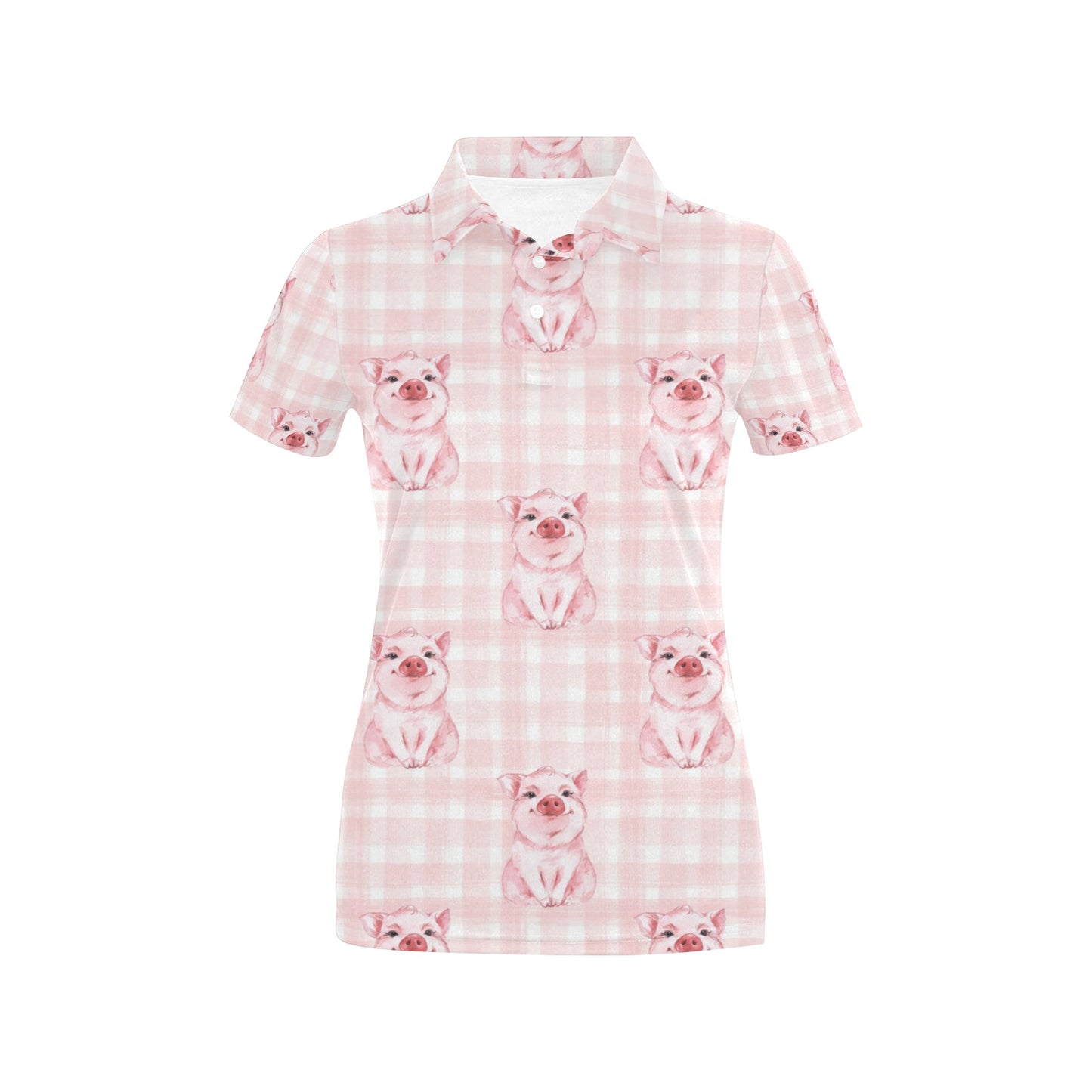 Pig Baby Pattern Print Design 01 Women's Polo Shirt