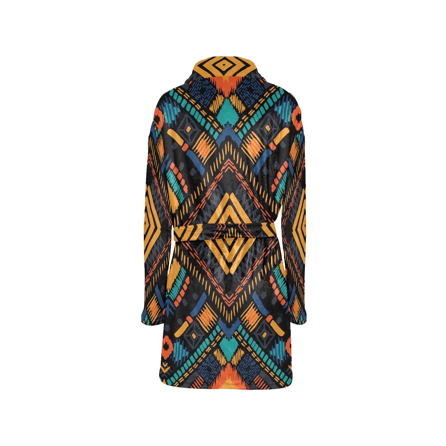 Kente Pattern Print Design 05 Women's Fleece Robe