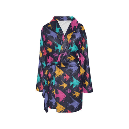 Angelfish Colorful Pattern Print Design 03 Women's Fleece Robe