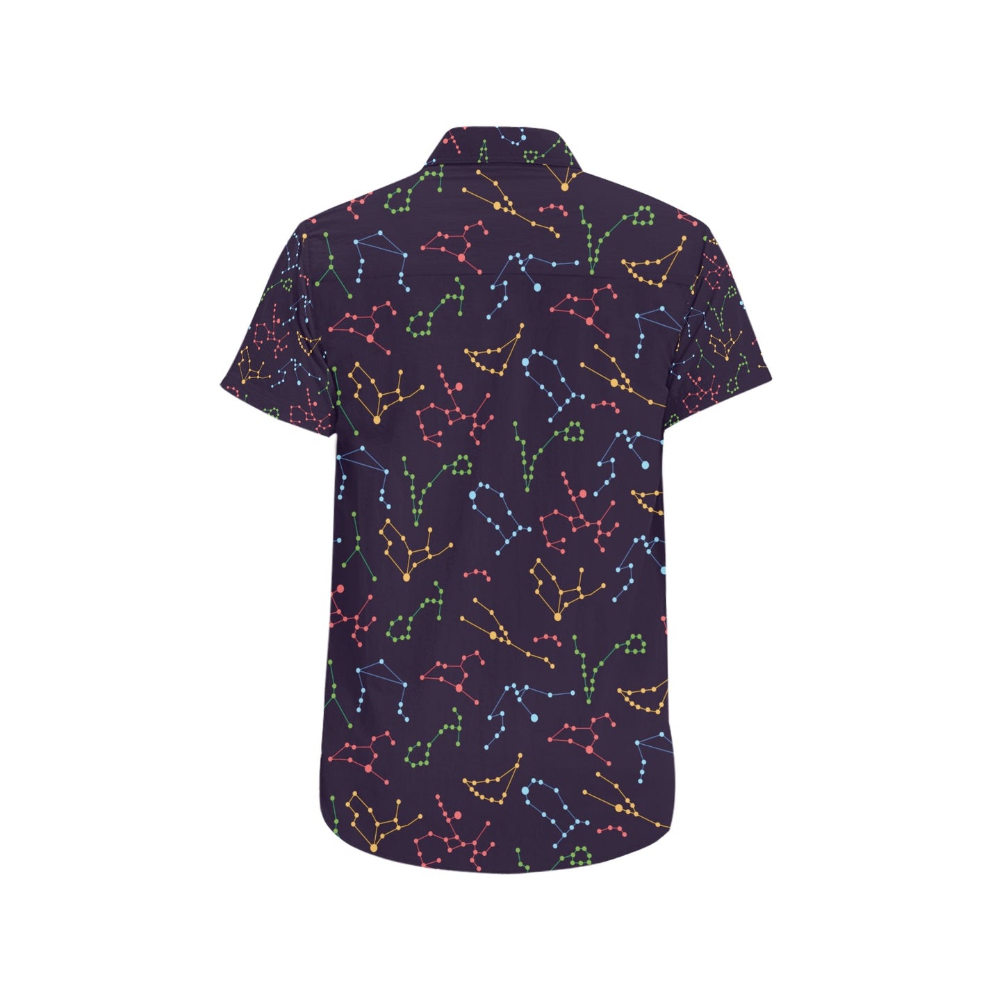 Zodiac Print Design LKS301 Men Short Sleeve Button Up Shirt