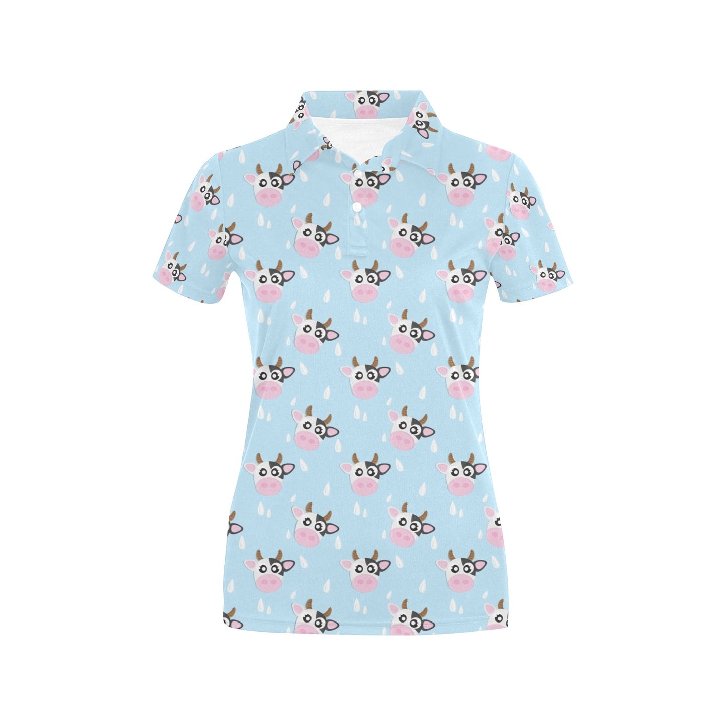 Cow Pattern Print Design 07 Women's Polo Shirt