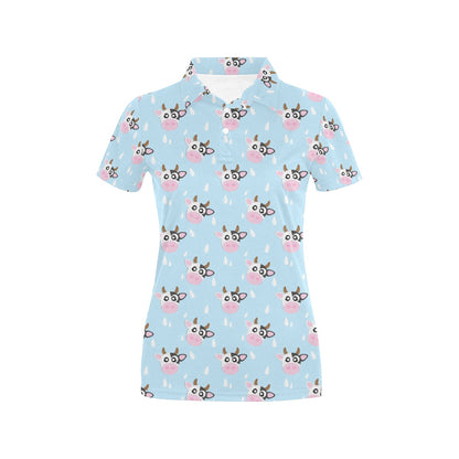 Cow Pattern Print Design 07 Women's Polo Shirt