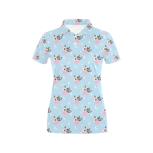 Cow Pattern Print Design 07 Women's Polo Shirt