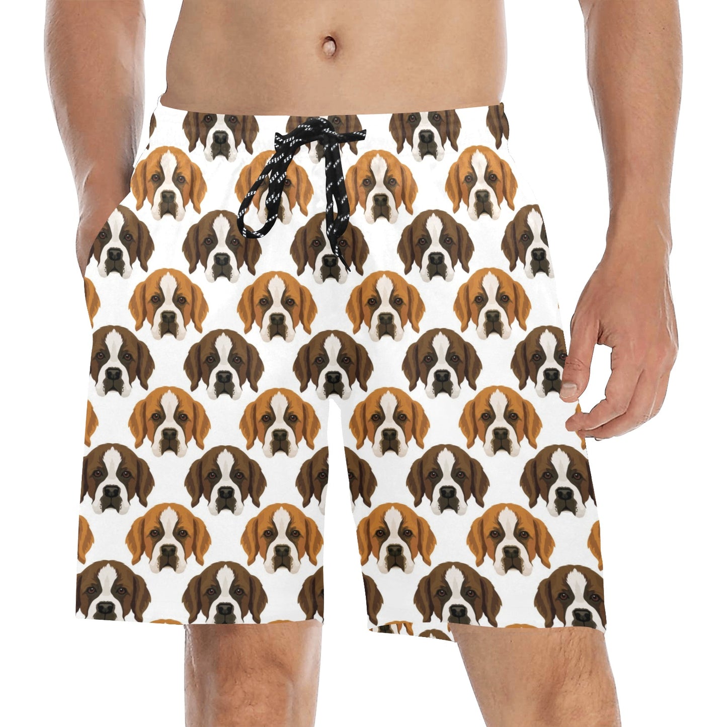 St Bernards Print Design LKS301 Men's Swim Trunks Beach Shorts
