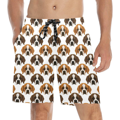 St Bernards Print Design LKS301 Men's Swim Trunks Beach Shorts