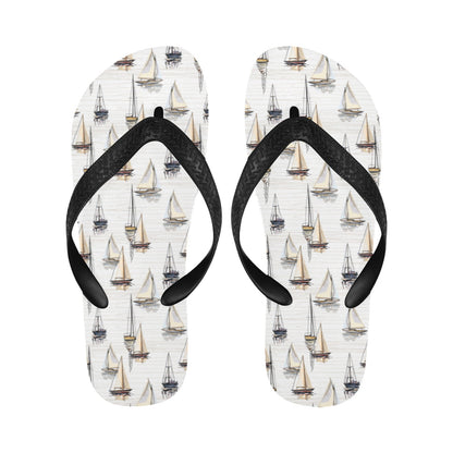 Sailboat Paint Pattern Print Design LKS307 Flip Flops