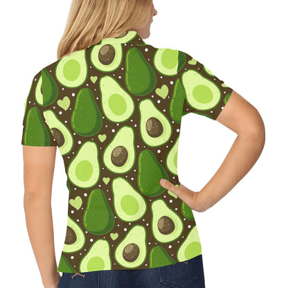 Avocado Pattern Print Design AC04 Women's Polo Shirt