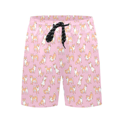 Shiba Inu Print Design LKS303 Men's Swim Trunks Beach Shorts