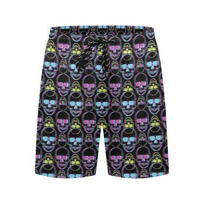 Skull 3D Colorful Print Design LKS309 Men's Swim Trunks Beach Shorts