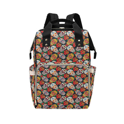 Sugar Skull Print Design LKS306 Diaper Bag Backpack
