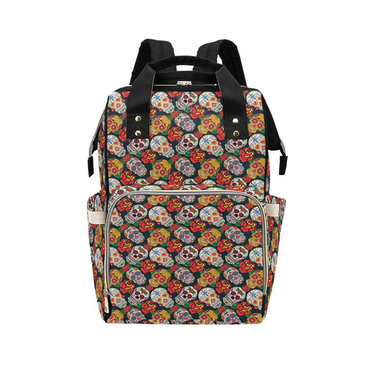 Sugar Skull Print Design LKS306 Diaper Bag Backpack