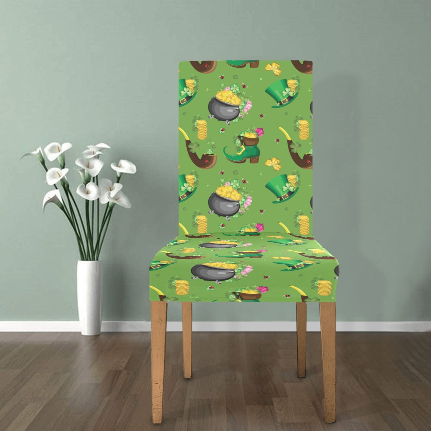 Shamrock Saint Patrick's Day Print Design LKS306 Dining Chair Slipcover