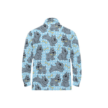Schnauzers Pattern Print Design A02 Long Sleeve Polo Shirt For Men's