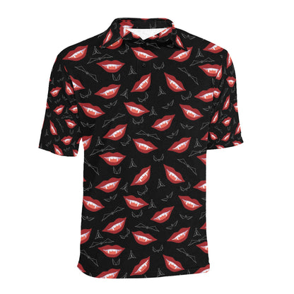 Vampire Lips Print Design LKS301 Men Polo Shirt