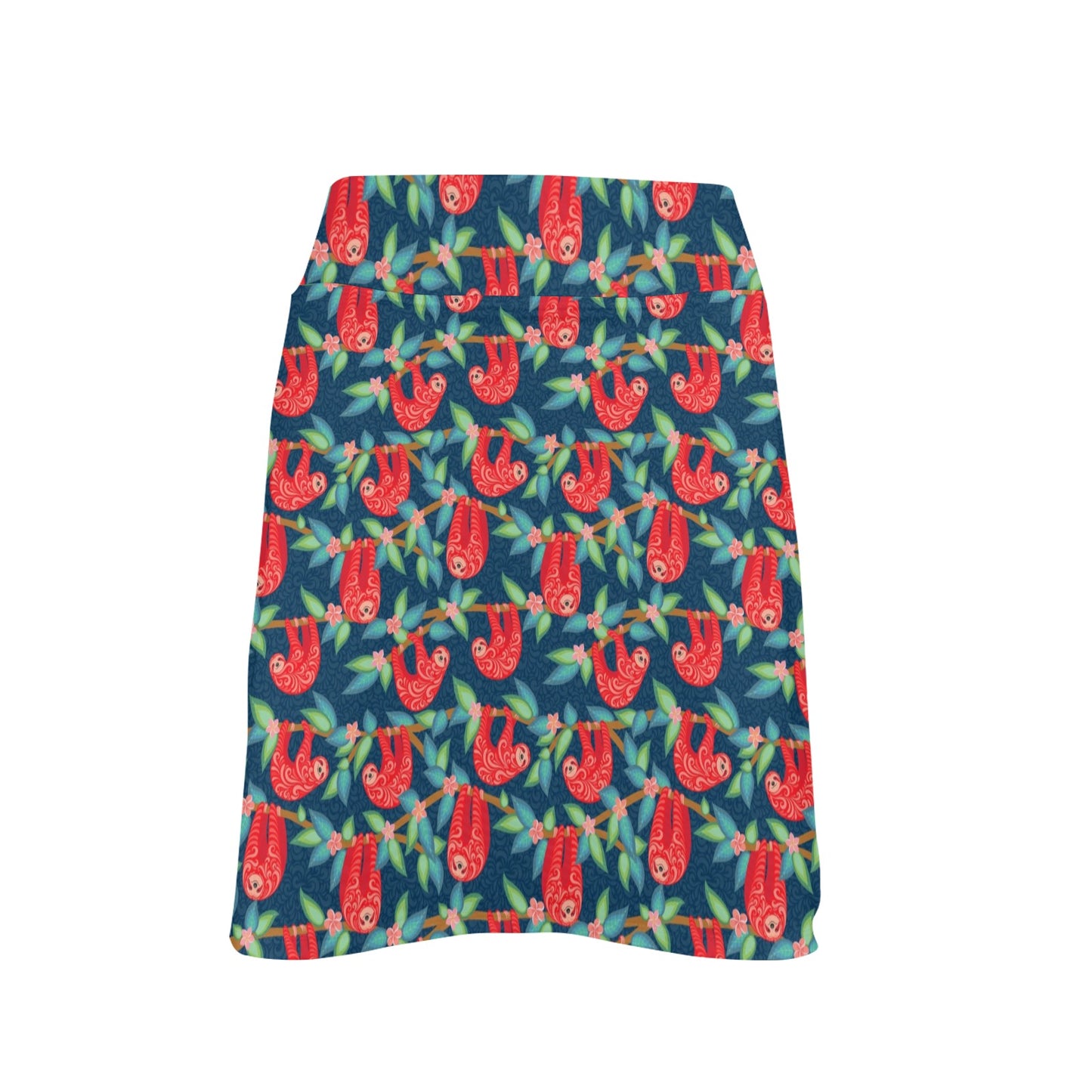 Sloth Red Design Themed Print 17" Golf & Pickleball Skort with Pockets