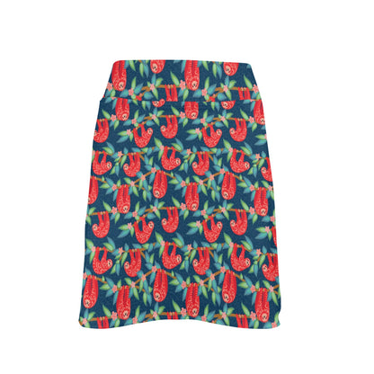Sloth Red Design Themed Print 17" Golf & Pickleball Skort with Pockets