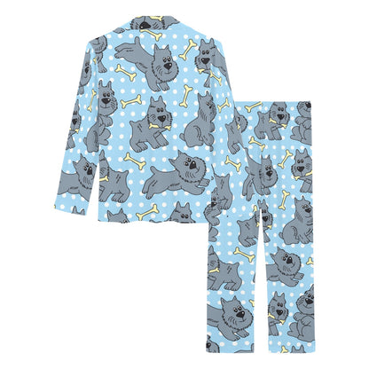 Schnauzers Pattern Print Design A02 Women's Long Pajama Set