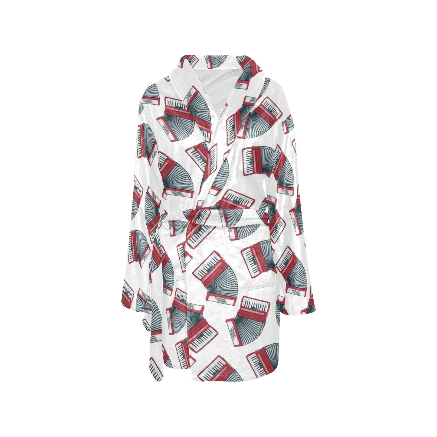 Accordion Pattern Print Design 03 Women's Fleece Robe