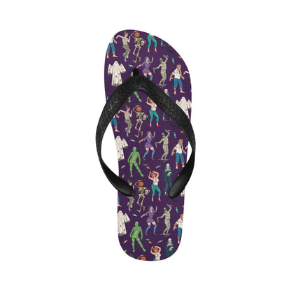 Creepy Zombie Print Design LKS302 Flip Flops