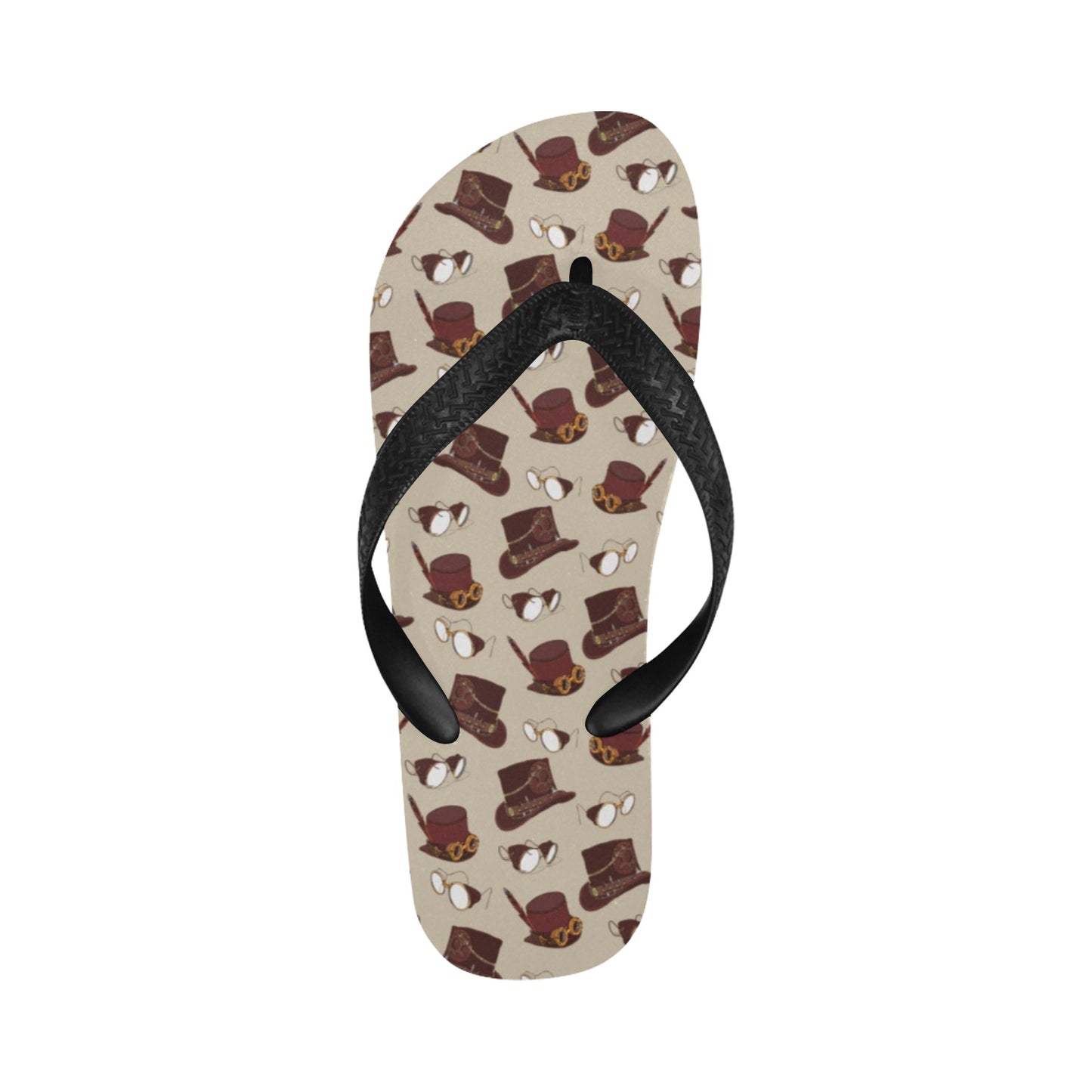 Steampunk Hat Print Design LKS301 Flip Flops