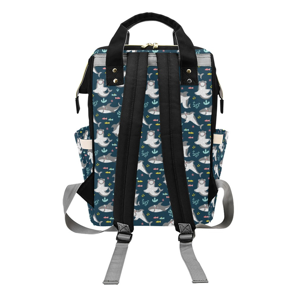 Shark Print Design LKS307 Diaper Bag Backpack