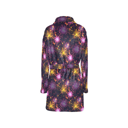 Firework Print Design LKS303 Women's Fleece Robe