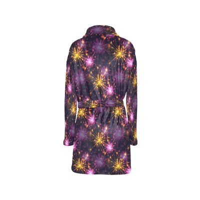 Firework Print Design LKS303 Women's Fleece Robe