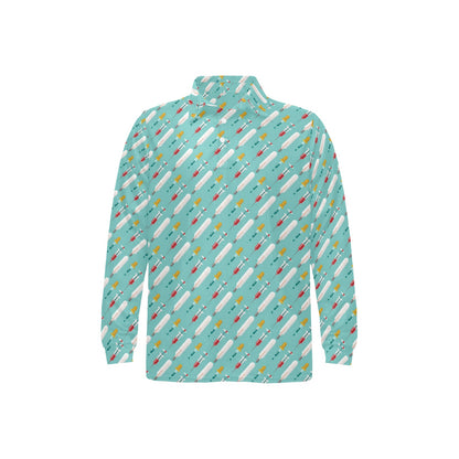 Phlebotomist Medical Print Long Sleeve Polo Shirt For Men's