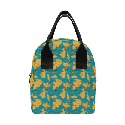 World Map Print Design LKS301 Insulated Lunch Bag
