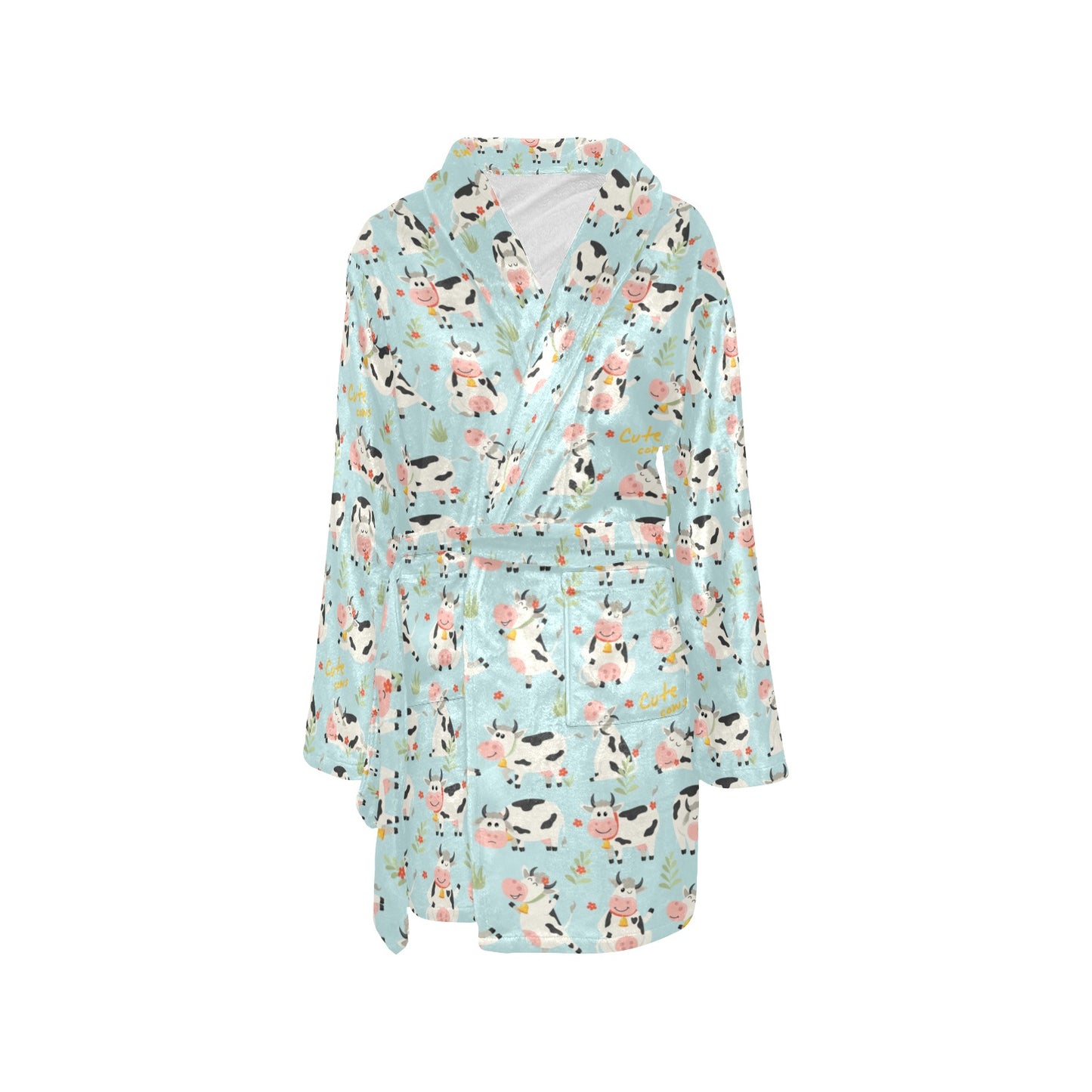 Cattle Print Design LKS403 Women's Fleece Robe