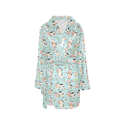 Cattle Print Design LKS403 Women's Fleece Robe