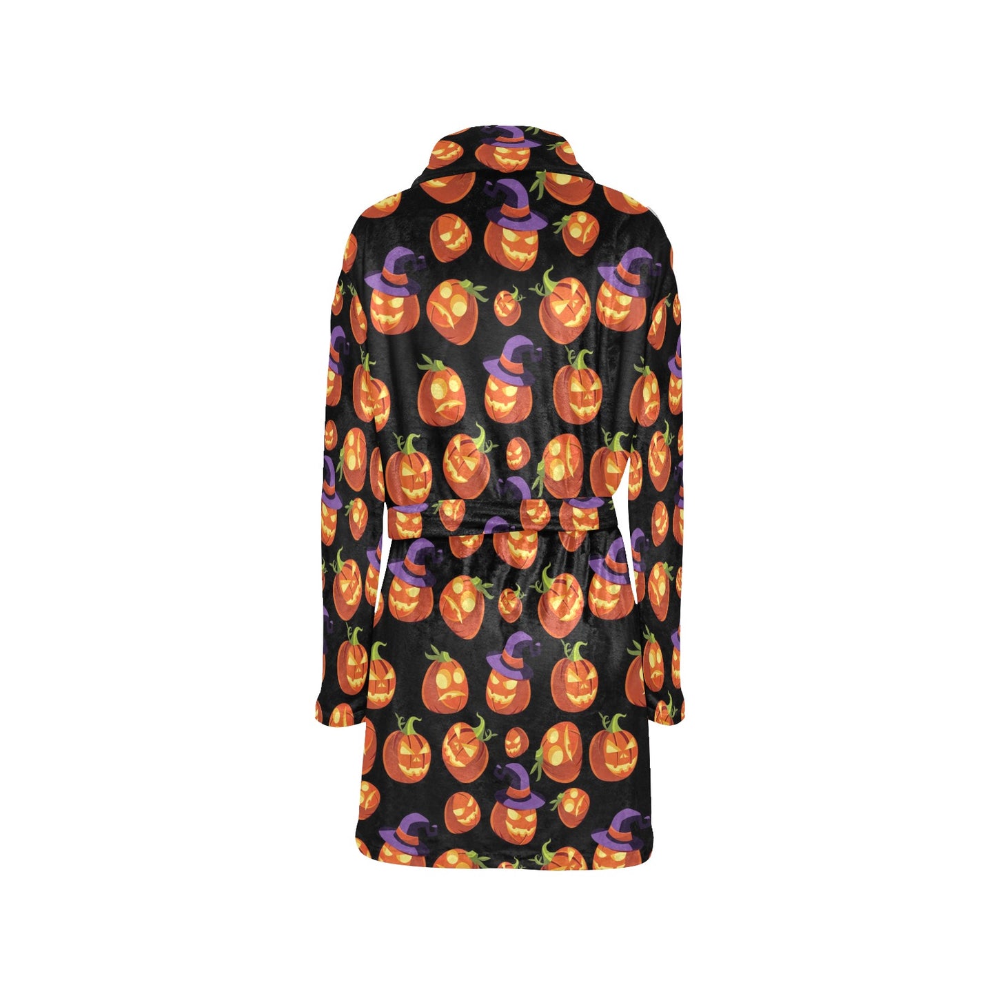 Witch Pumpkin Halloween Print LKS302 Women's Fleece Robe