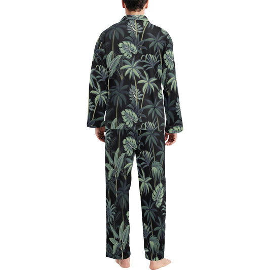 Rainforest Pattern Print Design RF02 Men's Long Pajama Set