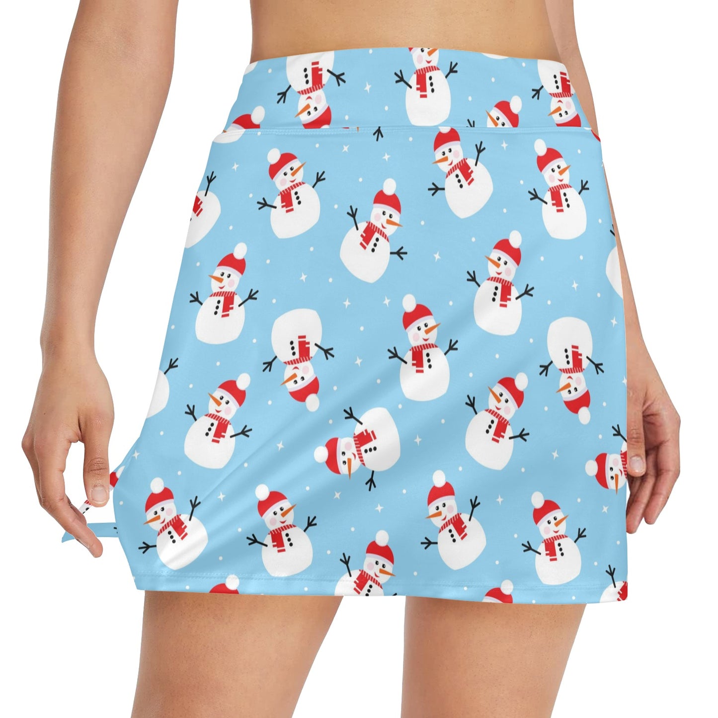 Snowman Print Design LKS305 17" Golf & Pickleball Skort with Pockets