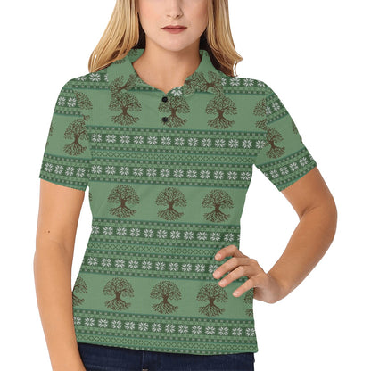 Celtic Pattern Print Design 09 Women's Polo Shirt